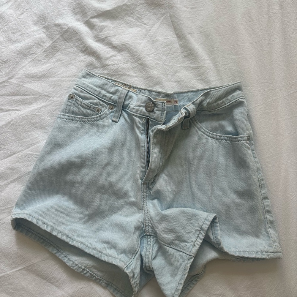 Levi's Blue High-Waisted denim Mom Shorts